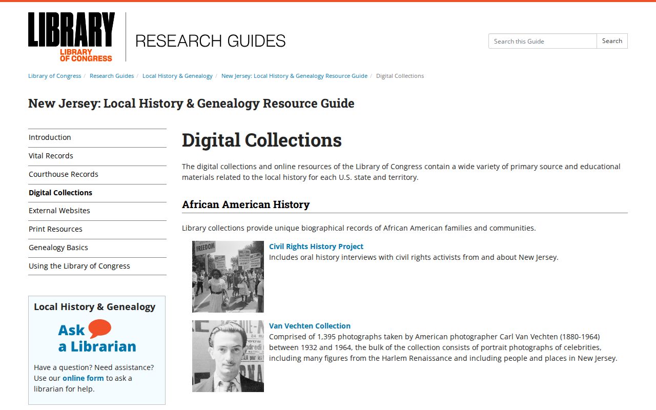 Paramus city directory digital collection route at the Library of Congress