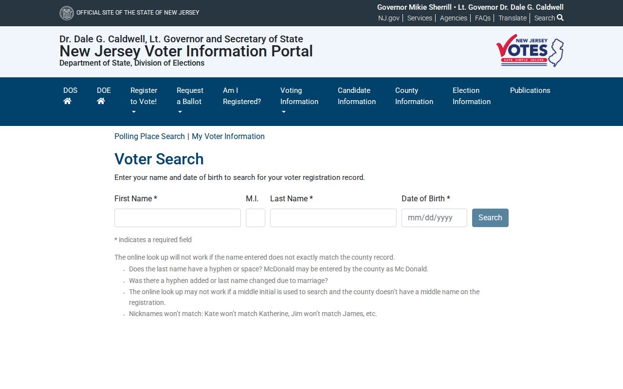 Paramus residents directory New Jersey voter status lookup
