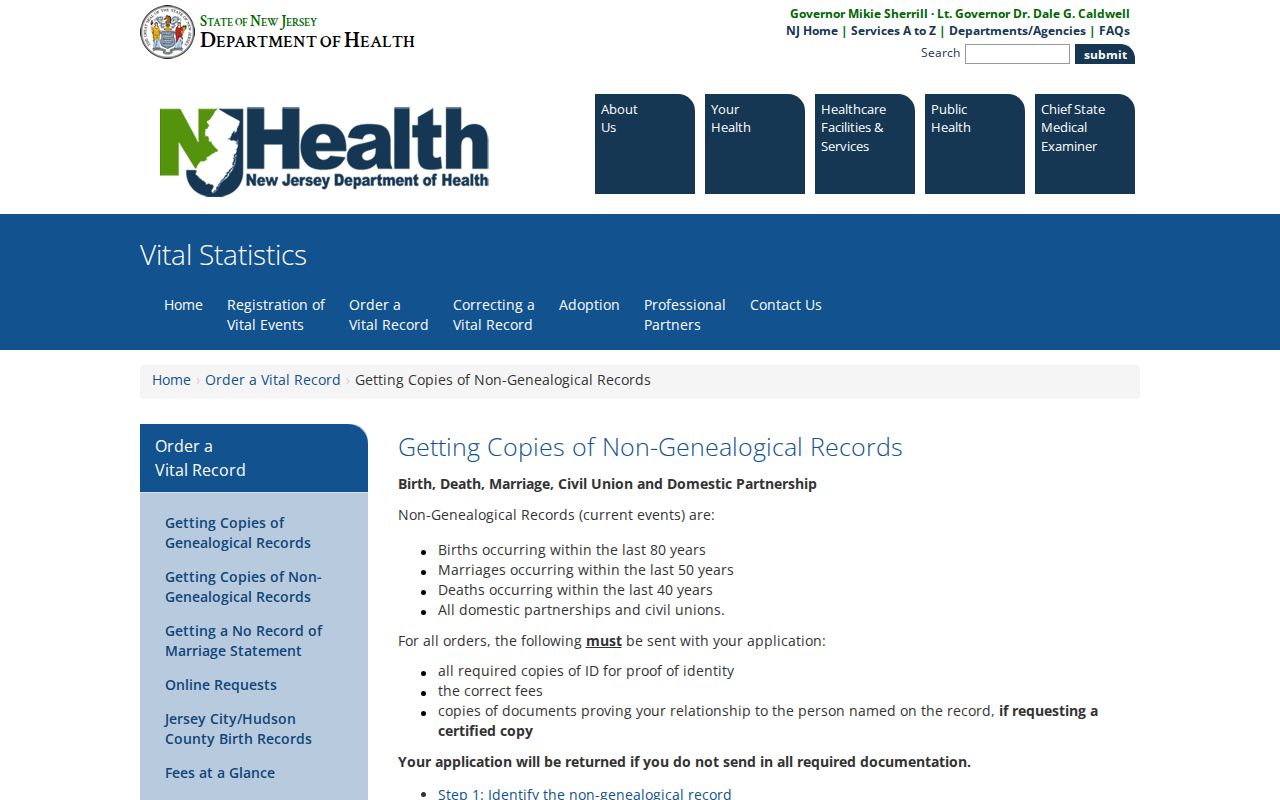 Paramus resident lookup route for New Jersey certified vital record ordering