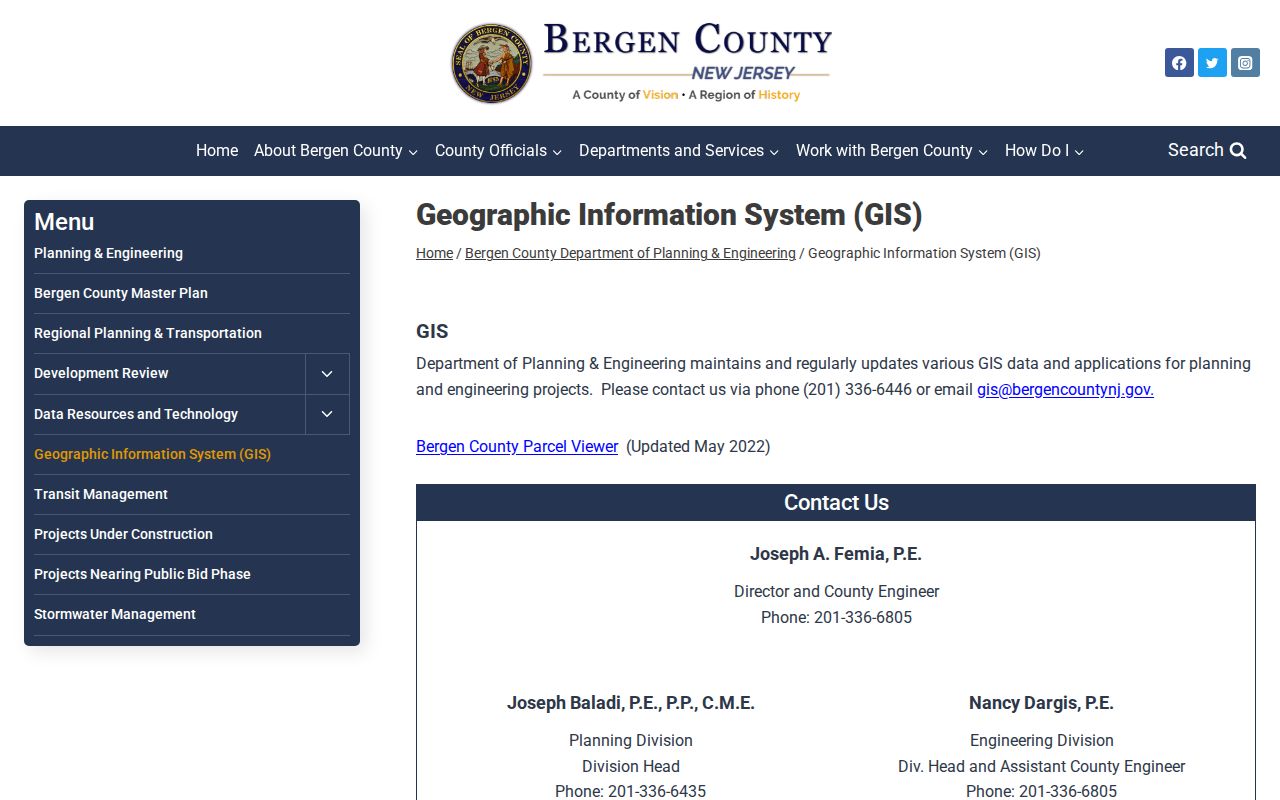Paramus street directory Bergen County GIS parcel viewer information